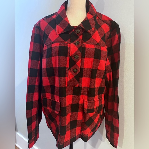 J. Crew Tops - JCrew Red and Black Plaid Women’s Shirt